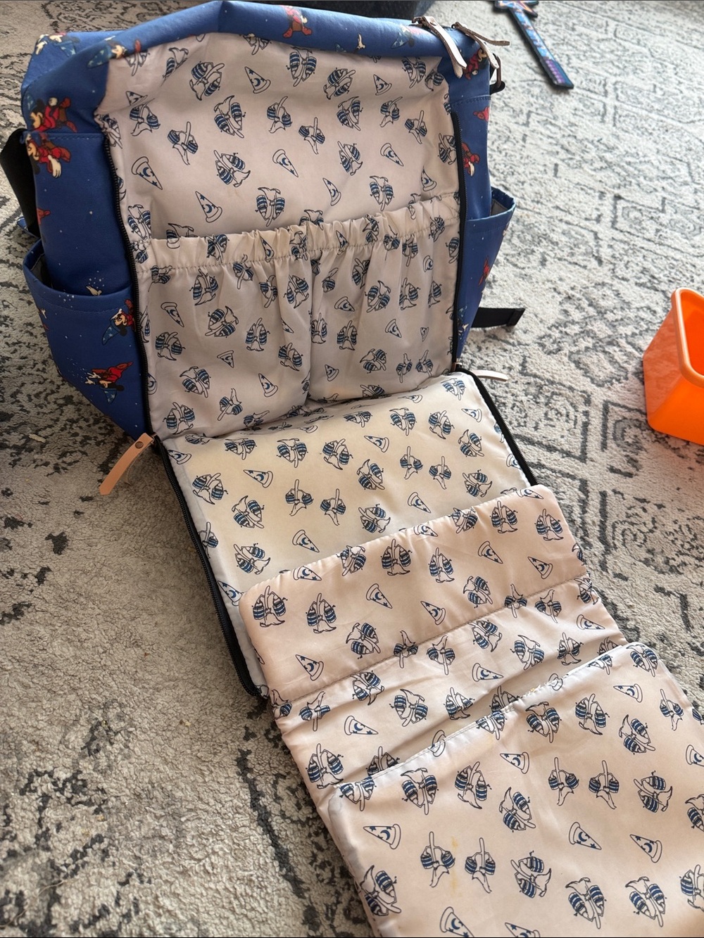 Petunia Pickle Bottom Sorcerer Mickey Navy and Red diaper Bag - Picture 2 of 4